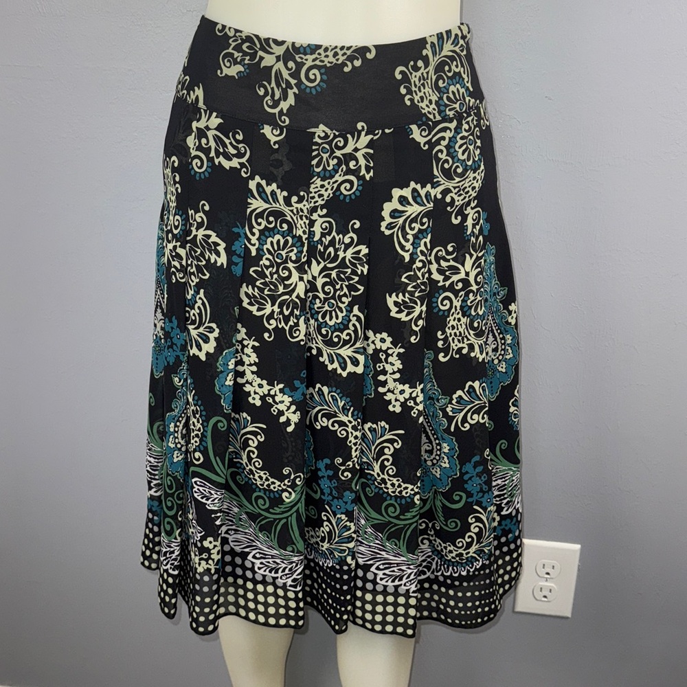 Emma James Skirt Women’s Petite 12 Multicolor Floral Pleated Chiffon Midi